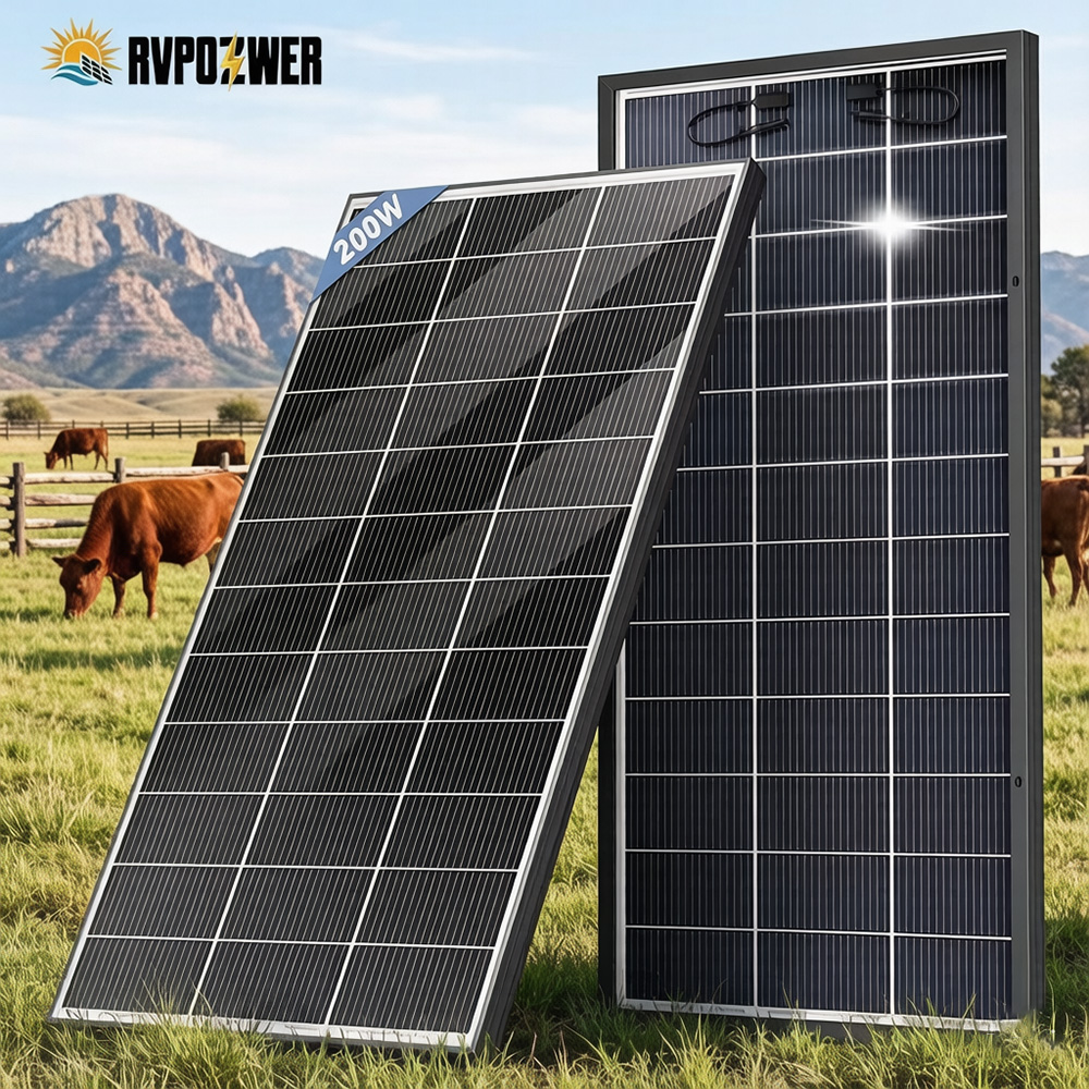 Solar Panel 200W - RVPOZWER Çift Taraflı Güneş Paneli 16BB