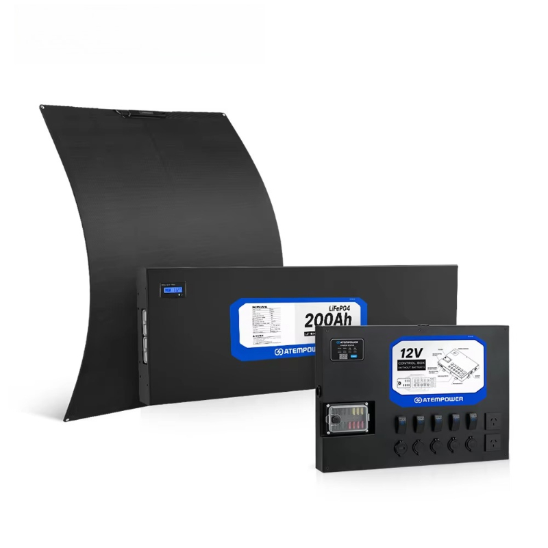 Solar Panel 200W - Kamp Çift Pil Sistemi Dahil 200W