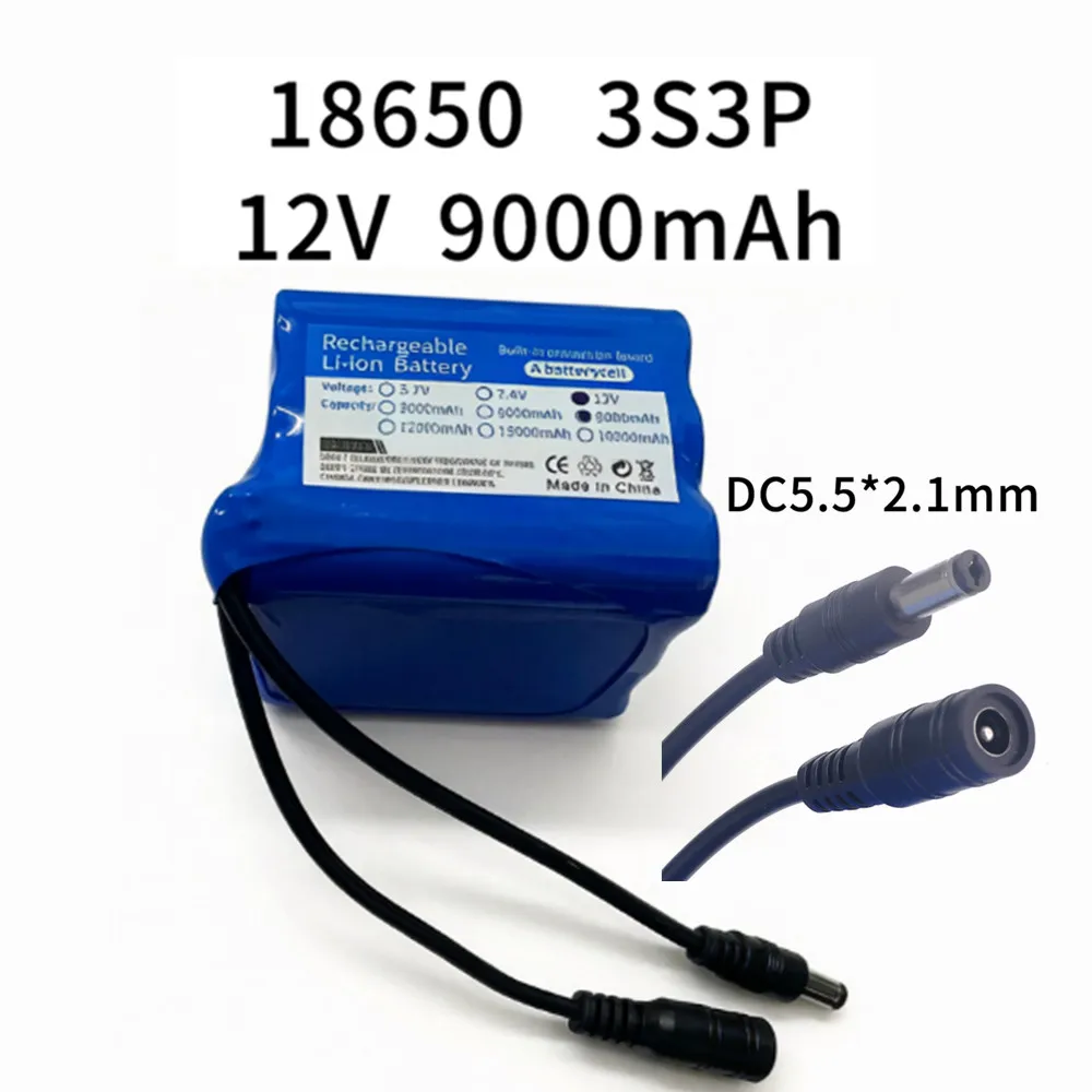 Lithium Battery 12V - 12V 9000mAh 3S3P lityum-iyon pil, CCTV
