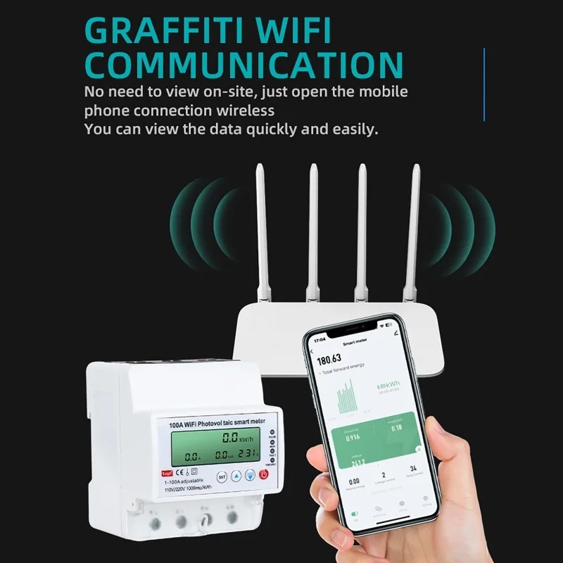 4P 1-100A WiFi Fotovoltaik Akı - Energy Monitor Meter incelemesi ve fiyatı